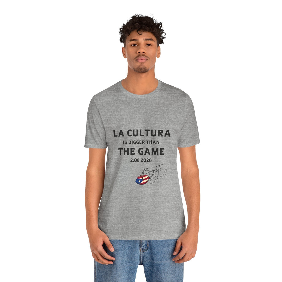 Bad Bunny La Cultura is Bigger Benito Bowl Short Sleeve | Bad Bunny Merch | Bad Bunny NFL Super Bowl Merch Bad Bunny Merch