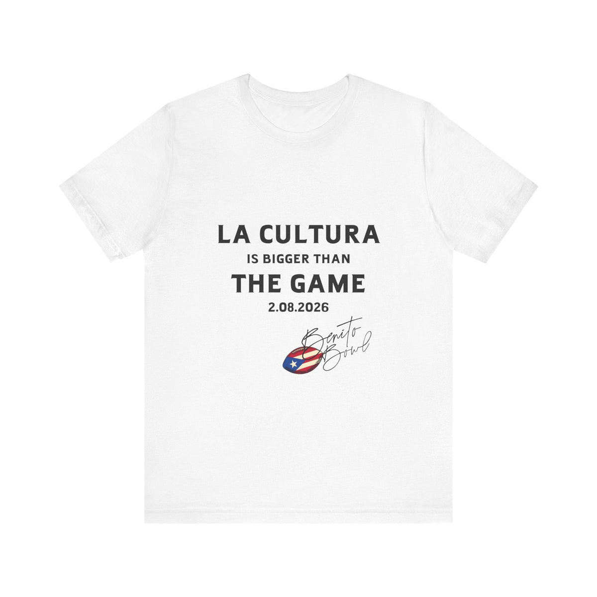 Bad Bunny La Cultura is Bigger Benito Bowl Short Sleeve | Bad Bunny Merch | Bad Bunny NFL Super Bowl Merch Bad Bunny Merch