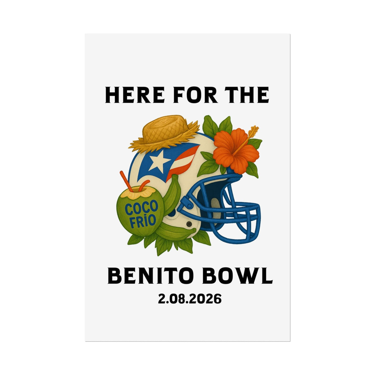 Bad Bunny Benito Bowl Game Day Event Poster | Bad Bunny Merch | Bad Bunny NFL Super Bowl Merch Bad Bunny Merch