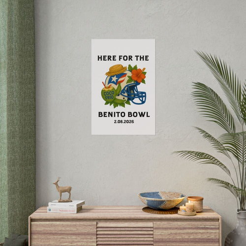 Bad Bunny  Benito Bowl Game Day Event Poster (Digital Product) | Bad Bunny Merch | Bad Bunny NFL Super Bowl Merch Rich Latina Energy