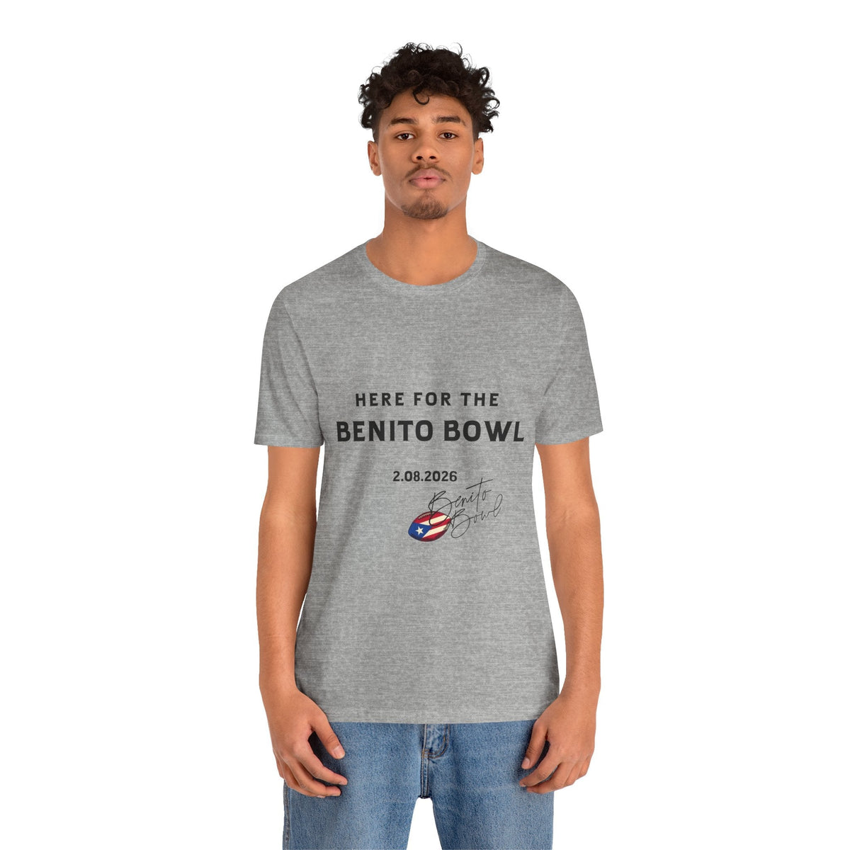 Bad Bunny Benito Bowl Short Sleeve Tee Shirt | Bad Bunny Merch | Bad Bunny NFL Super Bowl Merch Bad Bunny Merch