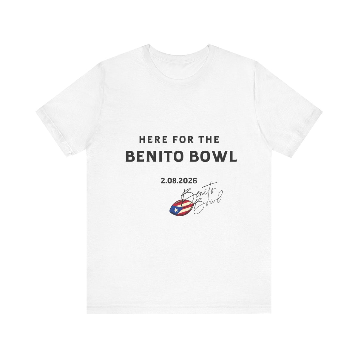 Bad Bunny Benito Bowl Short Sleeve Tee Shirt | Bad Bunny Merch | Bad Bunny NFL Super Bowl Merch Bad Bunny Merch