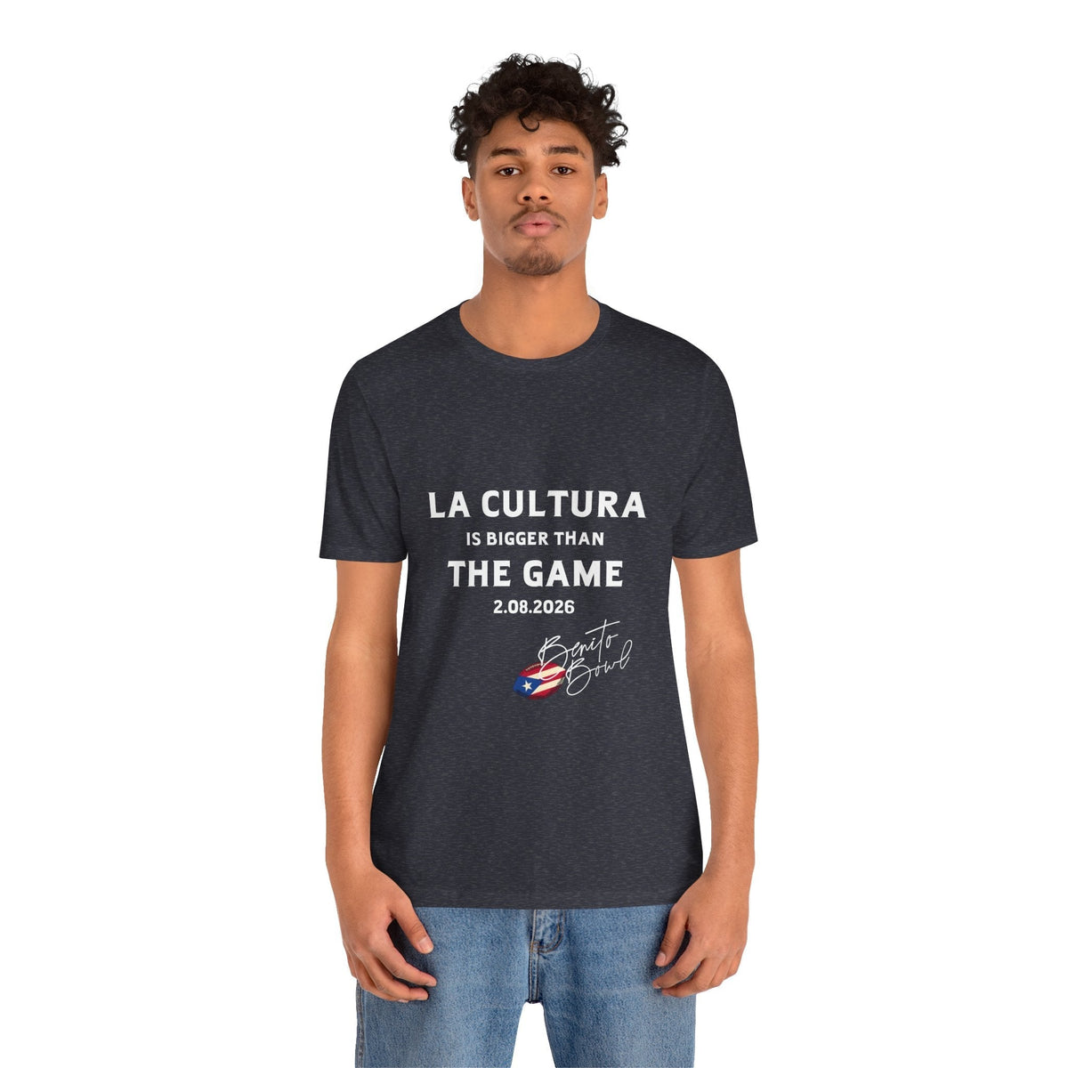 Bad Bunny La Cultura is Bigger Benito Bowl Short Sleeve | Bad Bunny Merch | Bad Bunny NFL Super Bowl Merch Bad Bunny Merch
