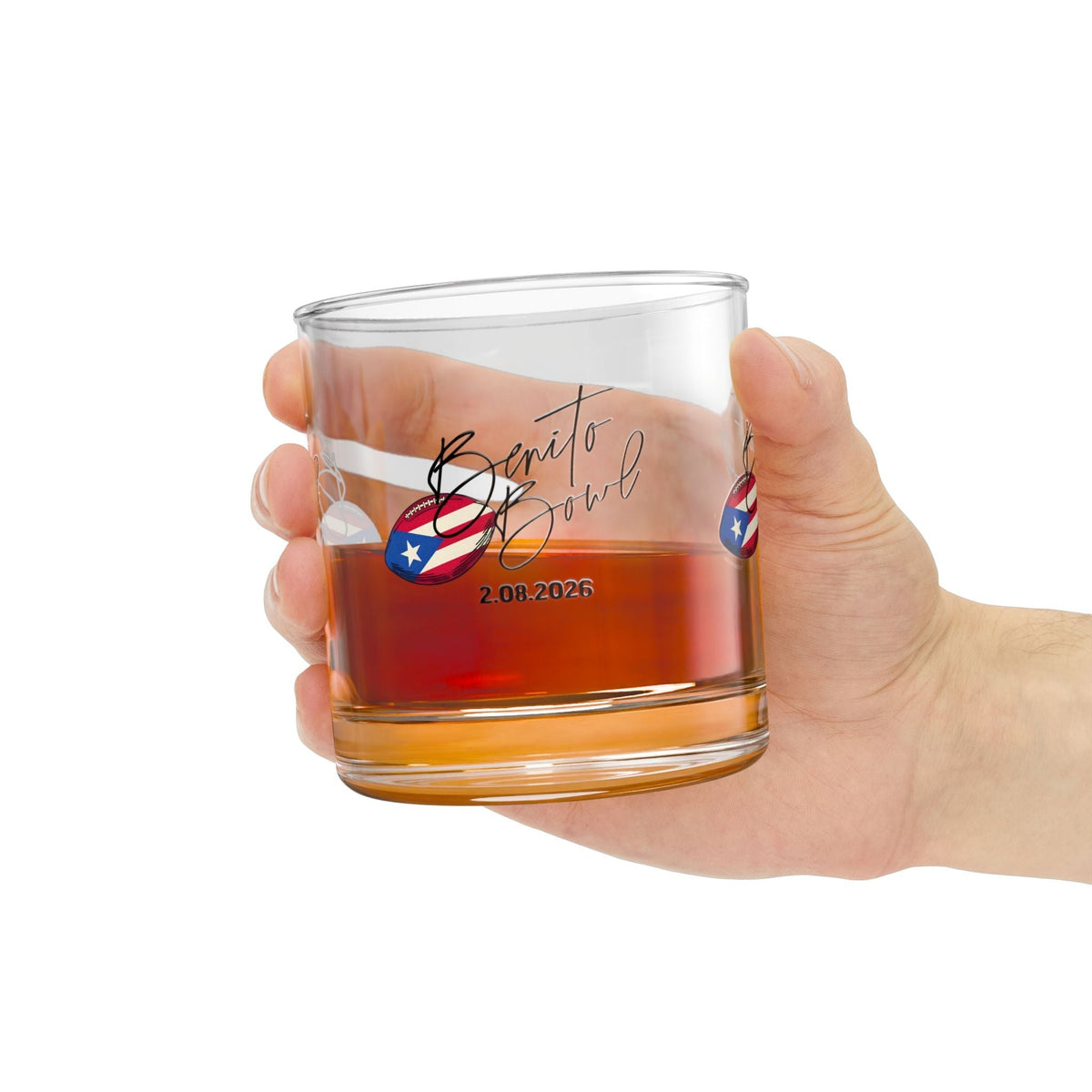 Bad Bunny Benito Bowl Puerto Rican Flag Rocks Glass  | Bad Bunny Merch | Bad Bunny NFL Super Bowl Merch Bad Bunny Merch