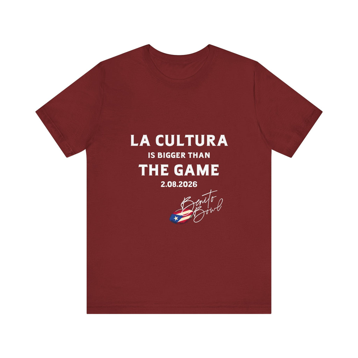 Bad Bunny La Cultura is Bigger Benito Bowl Short Sleeve | Bad Bunny Merch | Bad Bunny NFL Super Bowl Merch Bad Bunny Merch