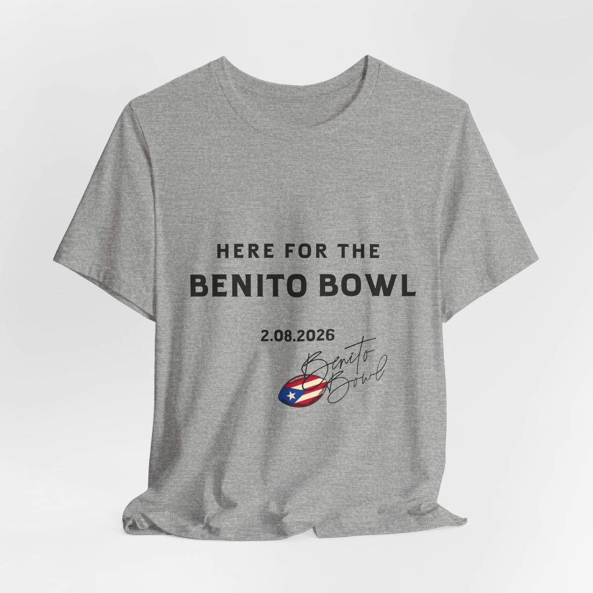 Bad Bunny Benito Bowl Short Sleeve Tee Shirt | Bad Bunny Merch | Bad Bunny NFL Super Bowl Merch Bad Bunny Merch