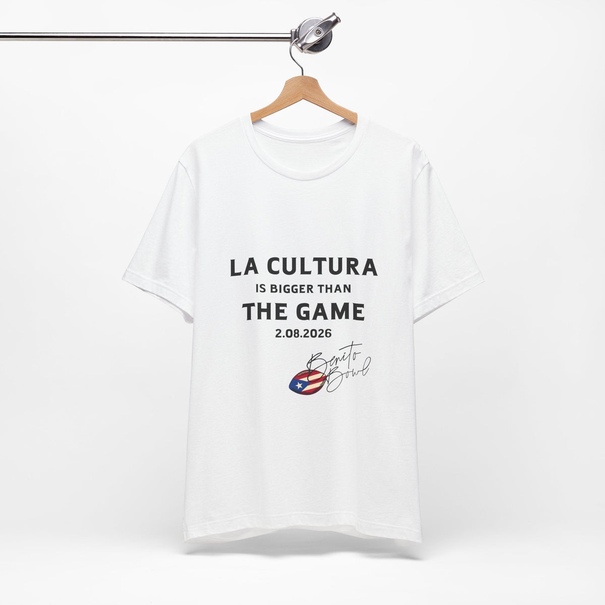 Bad Bunny La Cultura is Bigger Benito Bowl Short Sleeve | Bad Bunny Merch | Bad Bunny NFL Super Bowl Merch Bad Bunny Merch