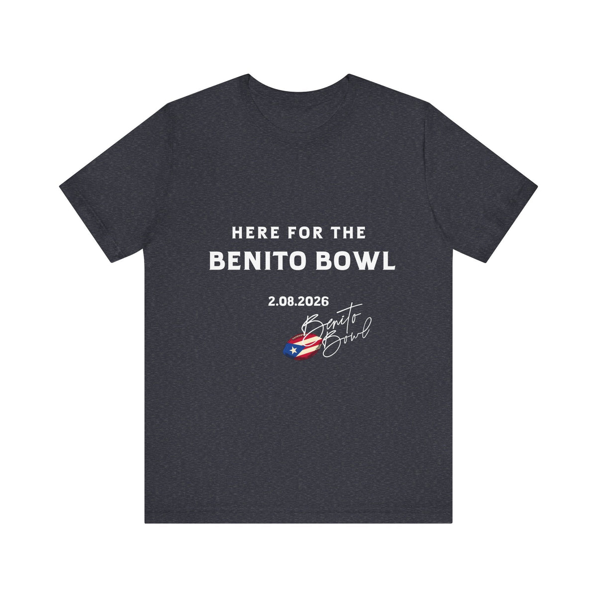 Bad Bunny Benito Bowl Short Sleeve Tee Shirt | Bad Bunny Merch | Bad Bunny NFL Super Bowl Merch Bad Bunny Merch
