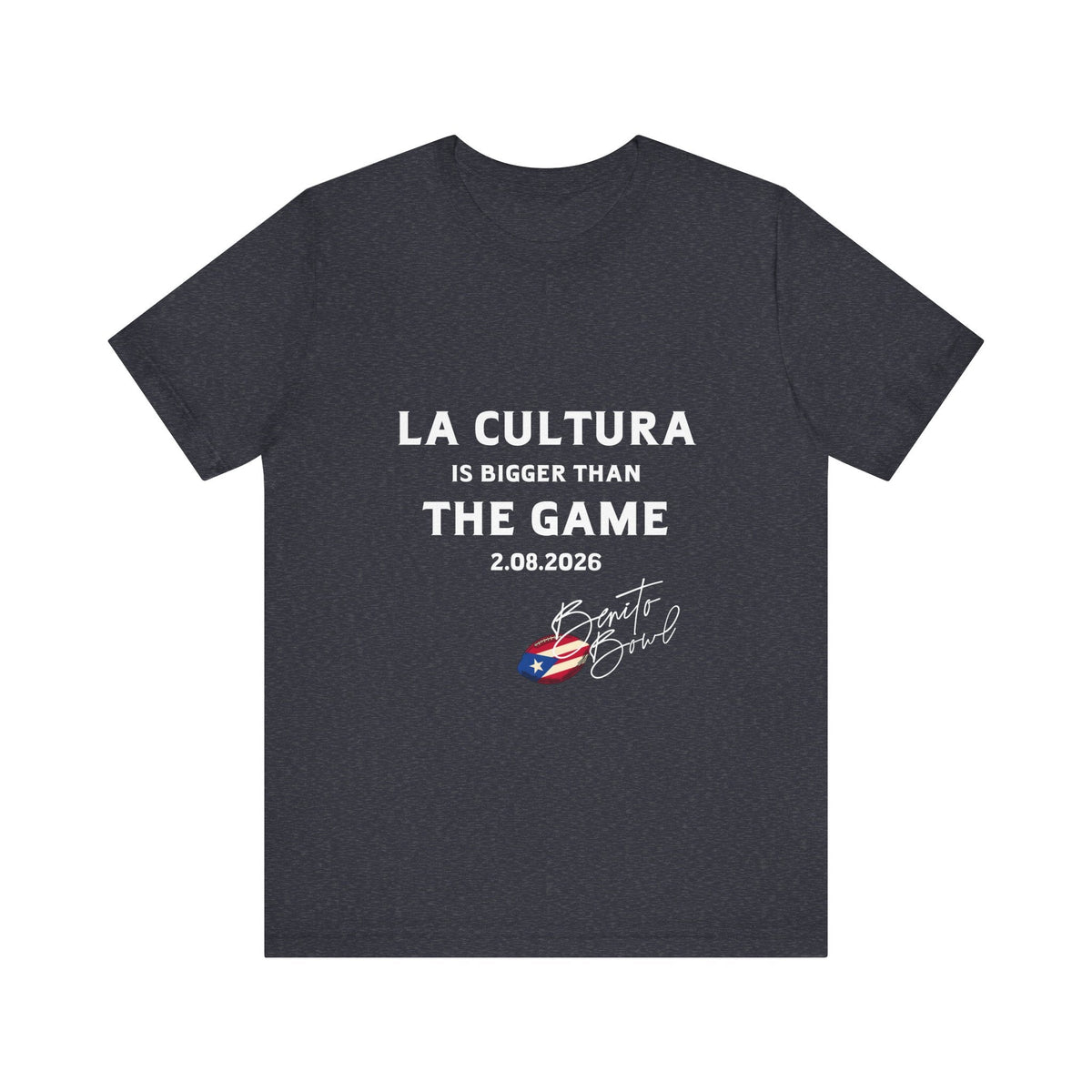 Bad Bunny La Cultura is Bigger Benito Bowl Short Sleeve | Bad Bunny Merch | Bad Bunny NFL Super Bowl Merch Bad Bunny Merch