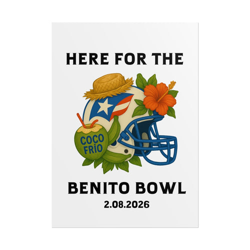 Bad Bunny  Benito Bowl Game Day Event Poster (Digital Product) | Bad Bunny Merch | Bad Bunny NFL Super Bowl Merch Rich Latina Energy