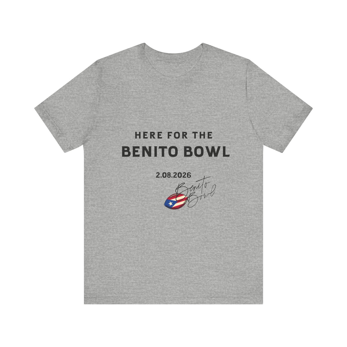 Bad Bunny Benito Bowl Short Sleeve Tee Shirt | Bad Bunny Merch | Bad Bunny NFL Super Bowl Merch Bad Bunny Merch