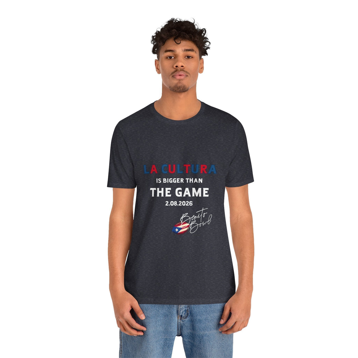 Bad Bunny La Cultura is Bigger (Colorful) Benito Bowl Short Sleeve Tee Shirt | Bad Bunny Merch | Bad Bunny NFL Super Bowl Merch Bad Bunny Merch