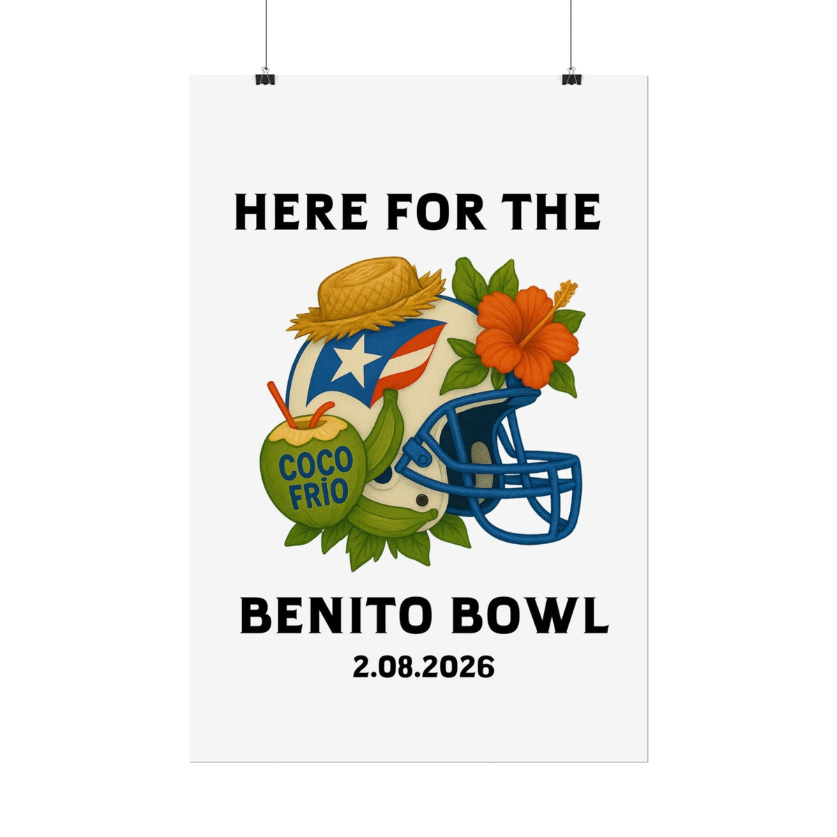 Bad Bunny Benito Bowl Game Day Event Poster | Bad Bunny Merch | Bad Bunny NFL Super Bowl Merch Bad Bunny Merch