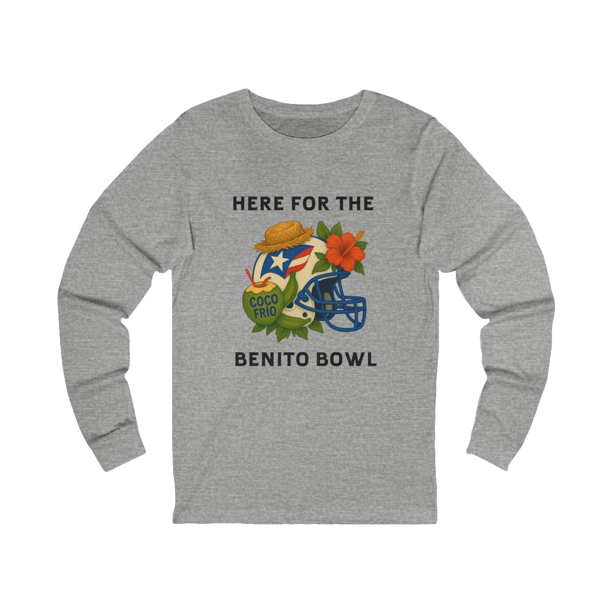 Bad Bunny  Benito Bowl Long Sleeve Tee | Bad Bunny Merch | Bad Bunny NFL Super Bowl Merch Bad Bunny Merch