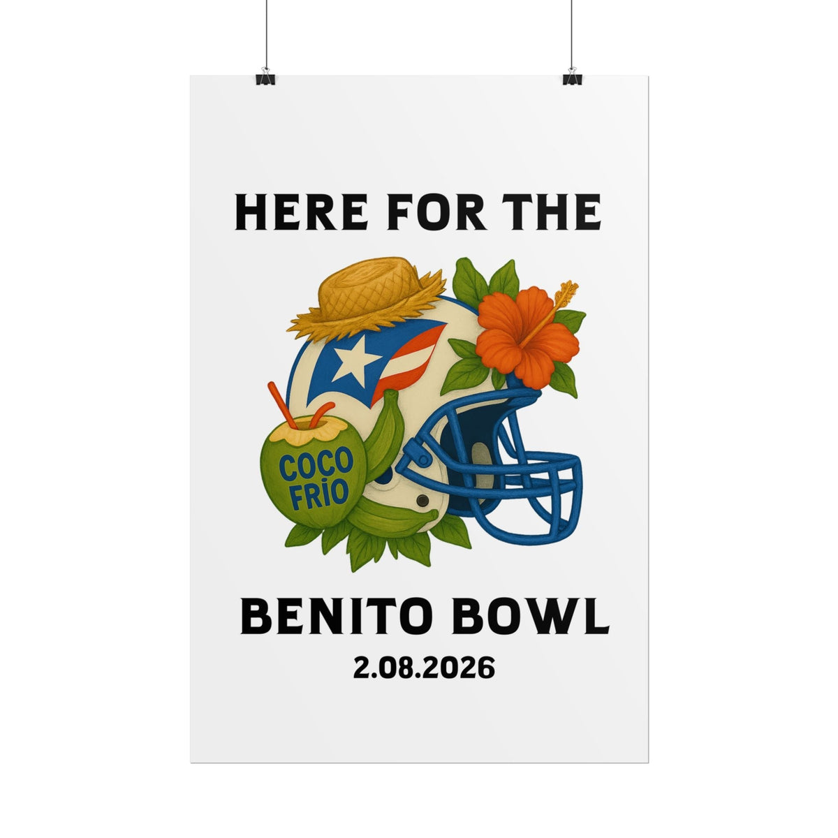 Bad Bunny Benito Bowl Game Day Event Poster | Bad Bunny Merch | Bad Bunny NFL Super Bowl Merch Bad Bunny Merch
