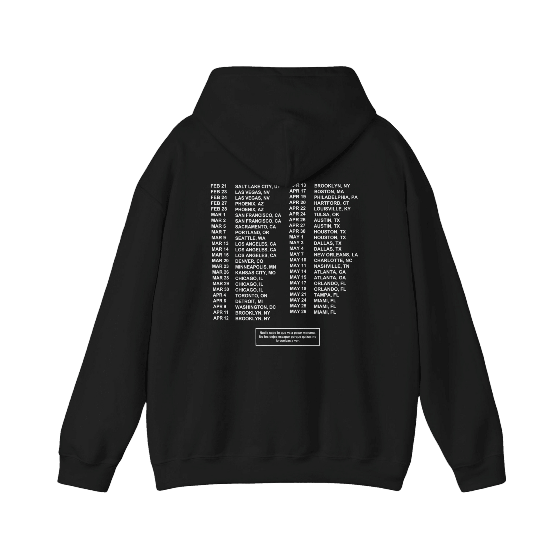 Most Wanted Tour - Gracias Por Nada Tour Dates Black Cotton Hoodie