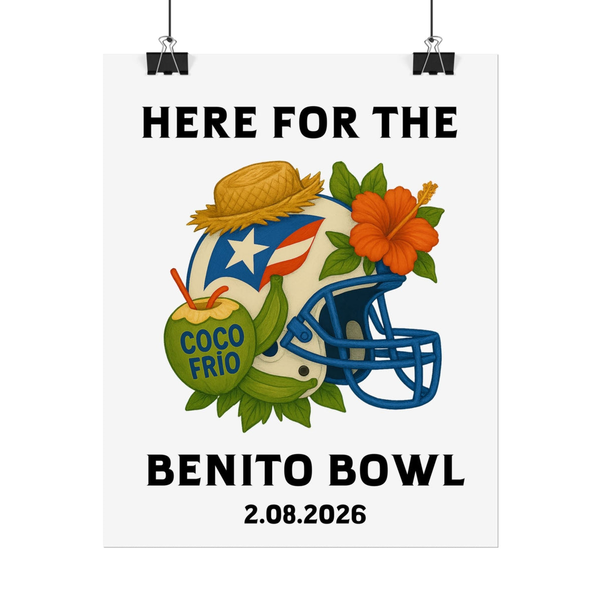 Bad Bunny Benito Bowl Game Day Event Poster | Bad Bunny Merch | Bad Bunny NFL Super Bowl Merch Bad Bunny Merch