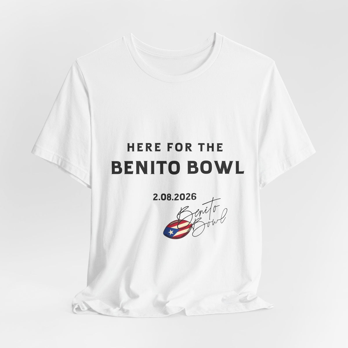 Bad Bunny Benito Bowl Short Sleeve Tee Shirt | Bad Bunny Merch | Bad Bunny NFL Super Bowl Merch Bad Bunny Merch