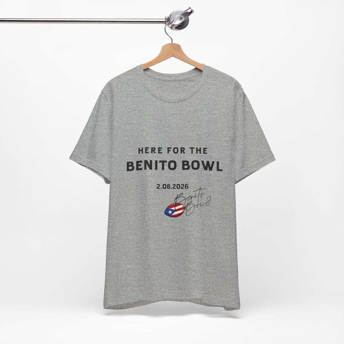 Bad Bunny Benito Bowl Short Sleeve Tee Shirt | Bad Bunny Merch | Bad Bunny NFL Super Bowl Merch Bad Bunny Merch