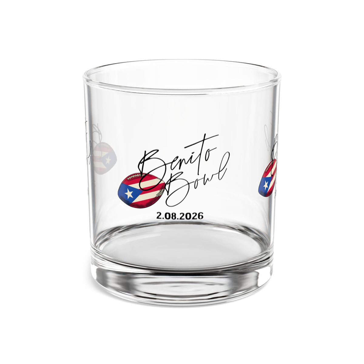 Bad Bunny Benito Bowl Puerto Rican Flag Rocks Glass  | Bad Bunny Merch | Bad Bunny NFL Super Bowl Merch Bad Bunny Merch