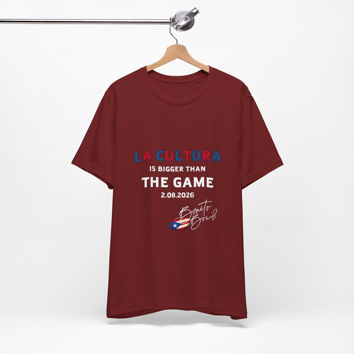 Bad Bunny La Cultura is Bigger (Colorful) Benito Bowl Short Sleeve Tee Shirt | Bad Bunny Merch | Bad Bunny NFL Super Bowl Merch Bad Bunny Merch