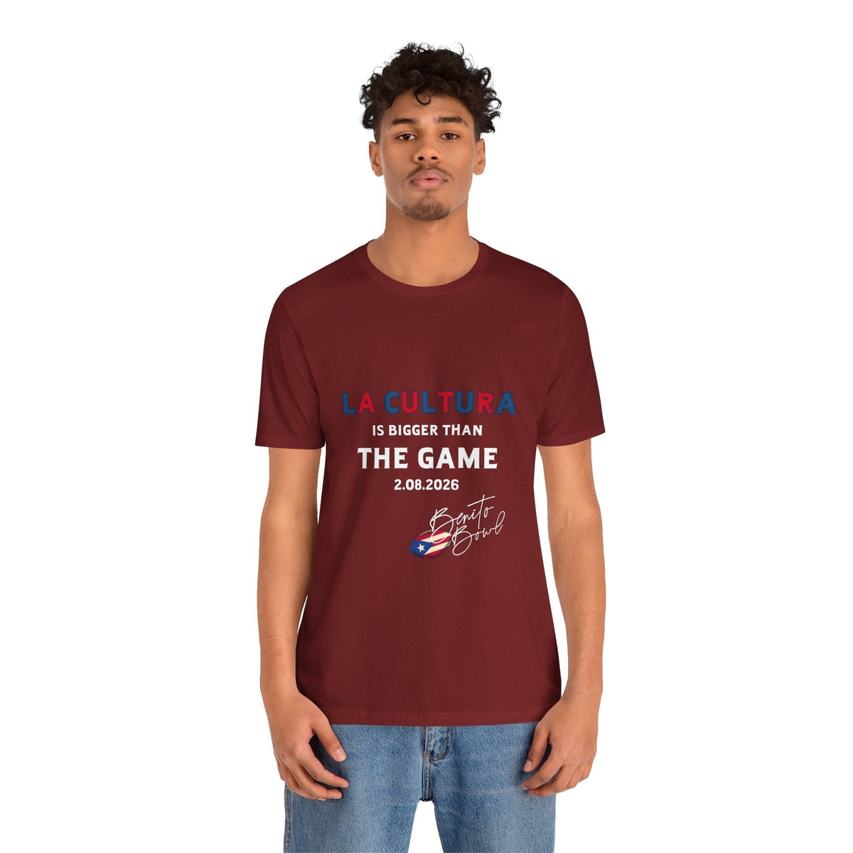 Bad Bunny La Cultura is Bigger (Colorful) Benito Bowl Short Sleeve Tee Shirt | Bad Bunny Merch | Bad Bunny NFL Super Bowl Merch Bad Bunny Merch