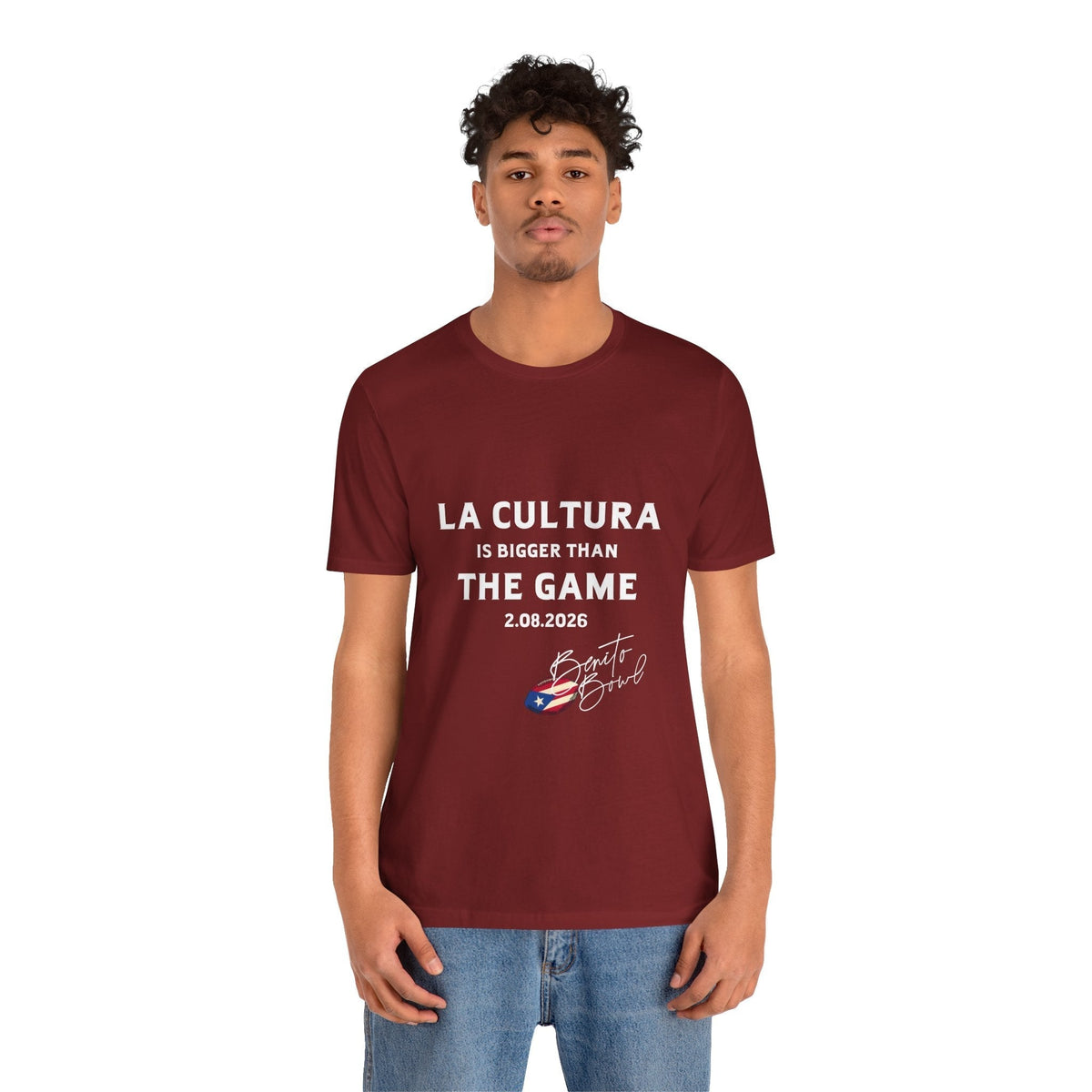 Bad Bunny La Cultura is Bigger Benito Bowl Short Sleeve | Bad Bunny Merch | Bad Bunny NFL Super Bowl Merch Bad Bunny Merch