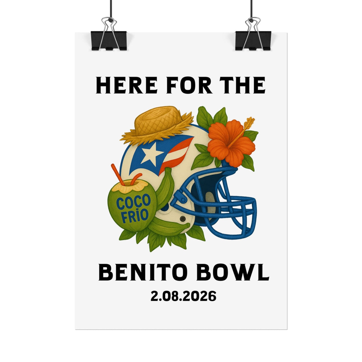 Bad Bunny Benito Bowl Game Day Event Poster | Bad Bunny Merch | Bad Bunny NFL Super Bowl Merch Bad Bunny Merch