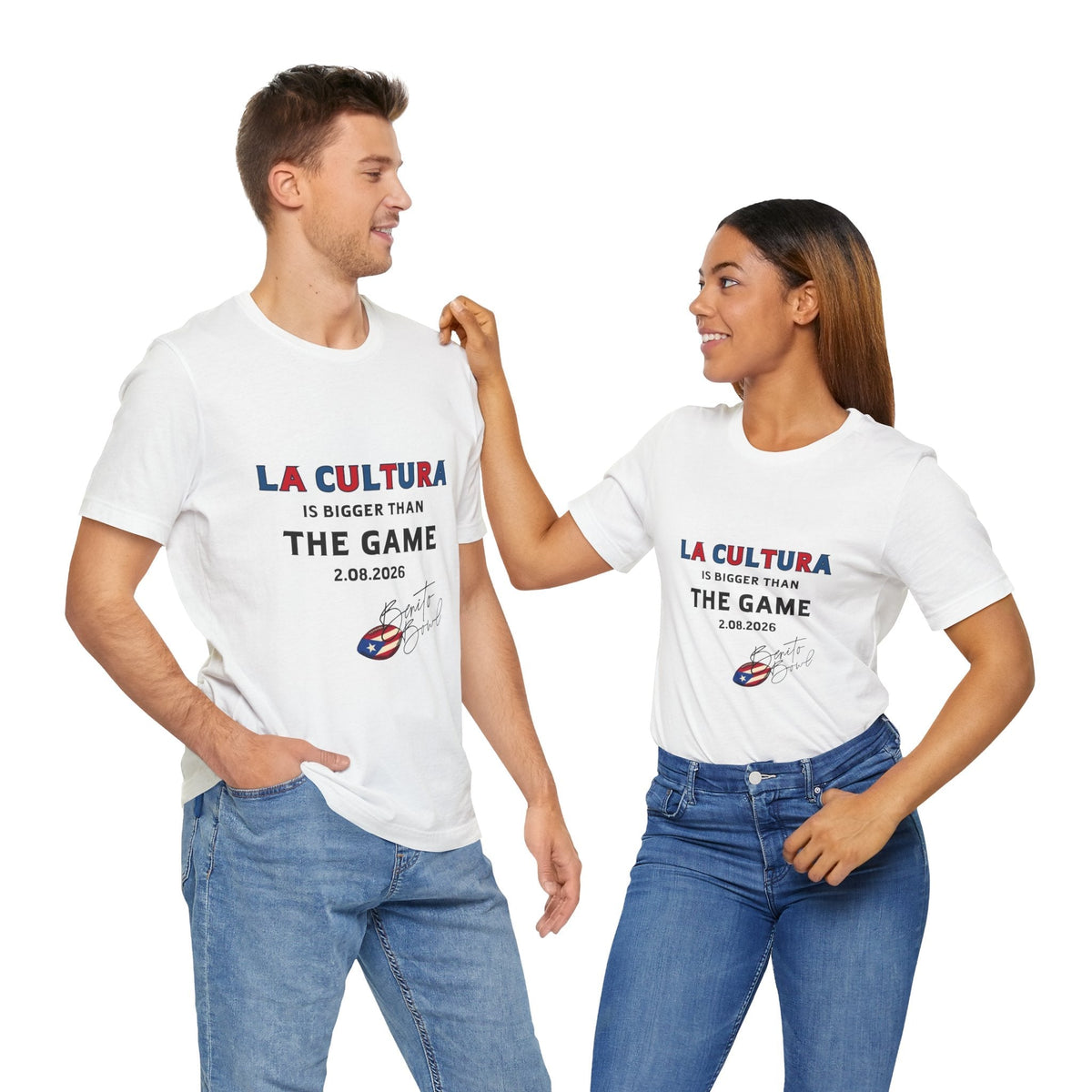 Bad Bunny La Cultura is Bigger (Colorful) Benito Bowl Short Sleeve Tee Shirt | Bad Bunny Merch | Bad Bunny NFL Super Bowl Merch Bad Bunny Merch