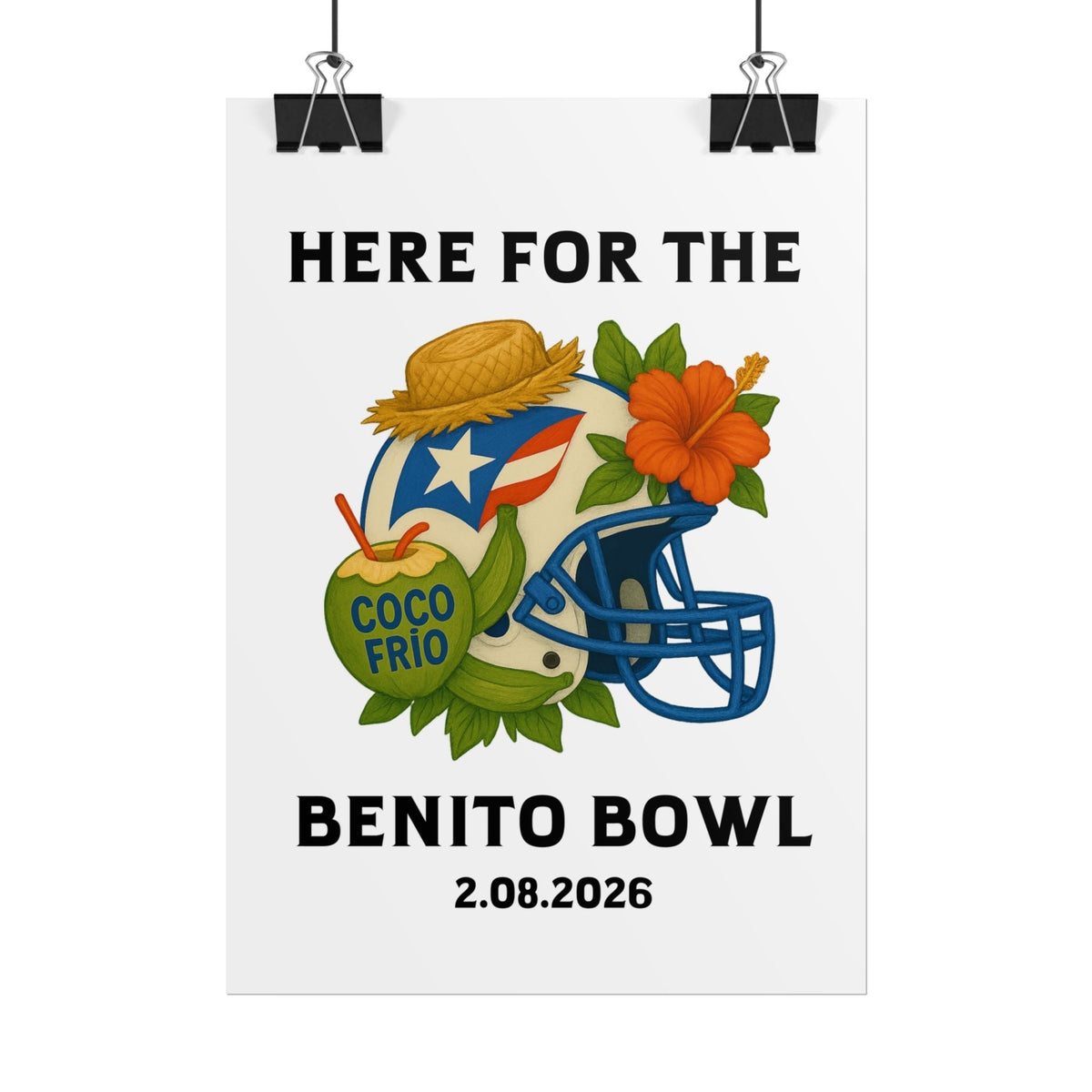 Bad Bunny Benito Bowl Game Day Event Poster | Bad Bunny Merch | Bad Bunny NFL Super Bowl Merch Bad Bunny Merch