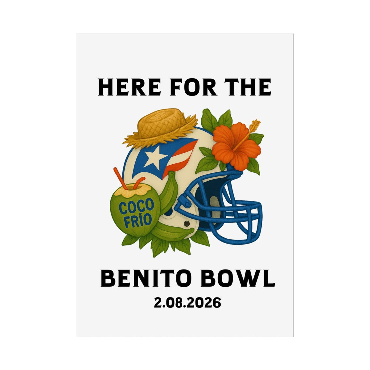 Bad Bunny Benito Bowl Game Day Event Poster | Bad Bunny Merch | Bad Bunny NFL Super Bowl Merch Bad Bunny Merch