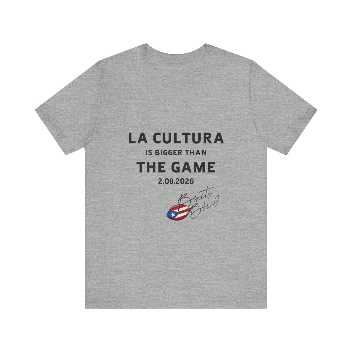 Bad Bunny La Cultura is Bigger Benito Bowl Short Sleeve | Bad Bunny Merch | Bad Bunny NFL Super Bowl Merch Bad Bunny Merch