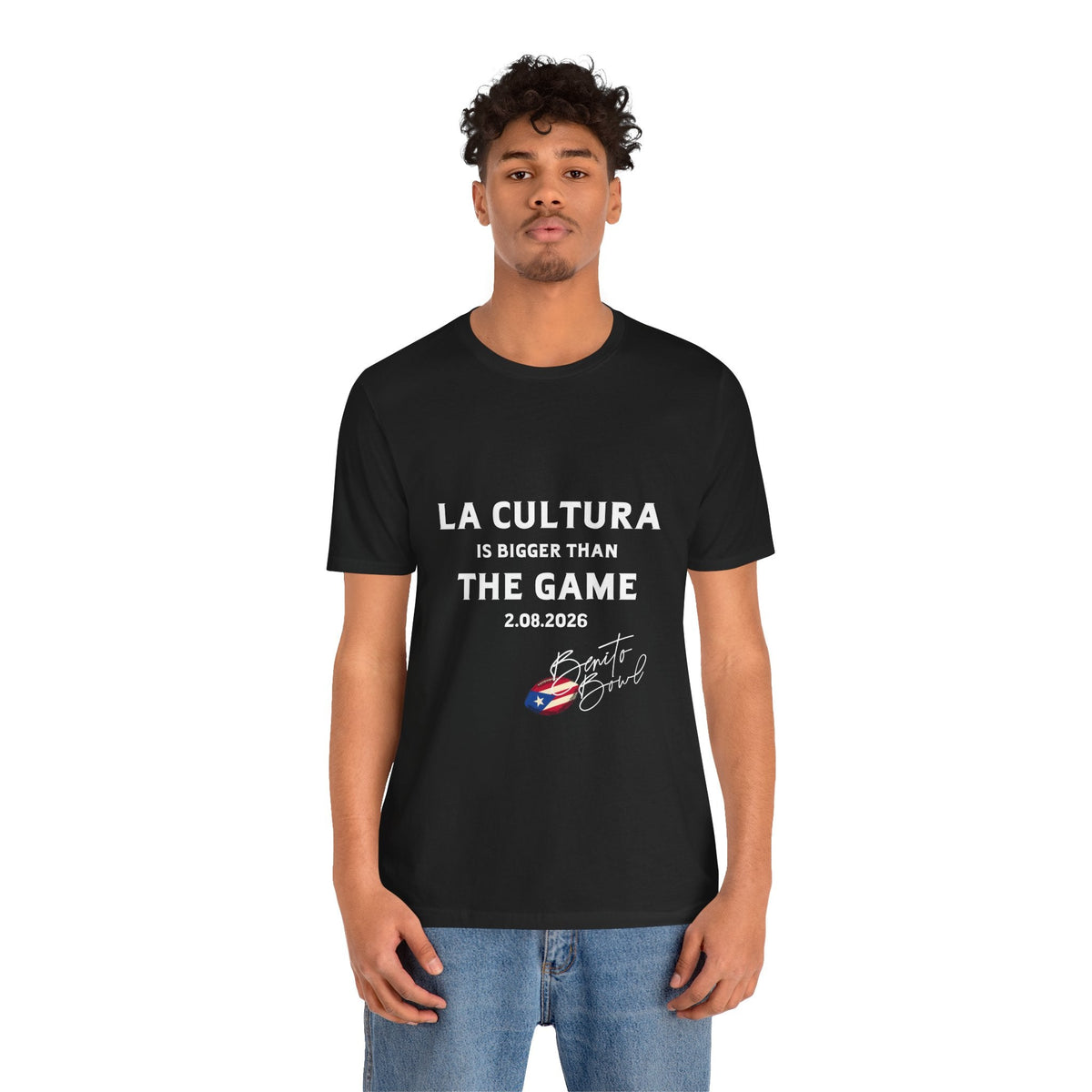 Bad Bunny La Cultura is Bigger Benito Bowl Short Sleeve | Bad Bunny Merch | Bad Bunny NFL Super Bowl Merch Bad Bunny Merch