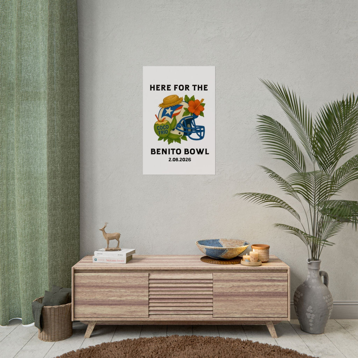 Bad Bunny Benito Bowl Game Day Event Poster | Bad Bunny Merch | Bad Bunny NFL Super Bowl Merch Bad Bunny Merch