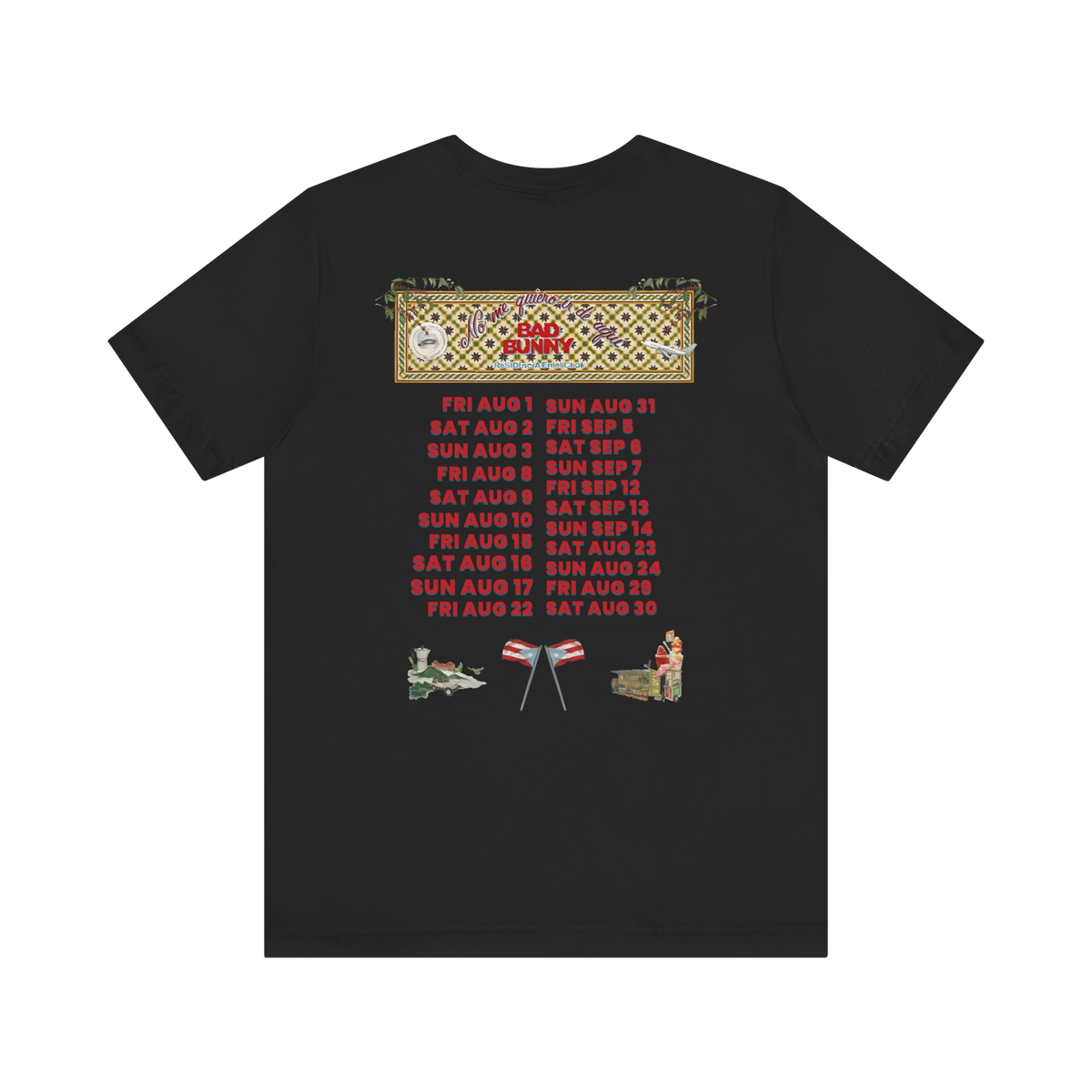 Bad Bunny Concho Tour Dates Tee  | Bad Bunny Merch | Bad Bunny NFL Super Bowl Merch Bad Bunny Merch