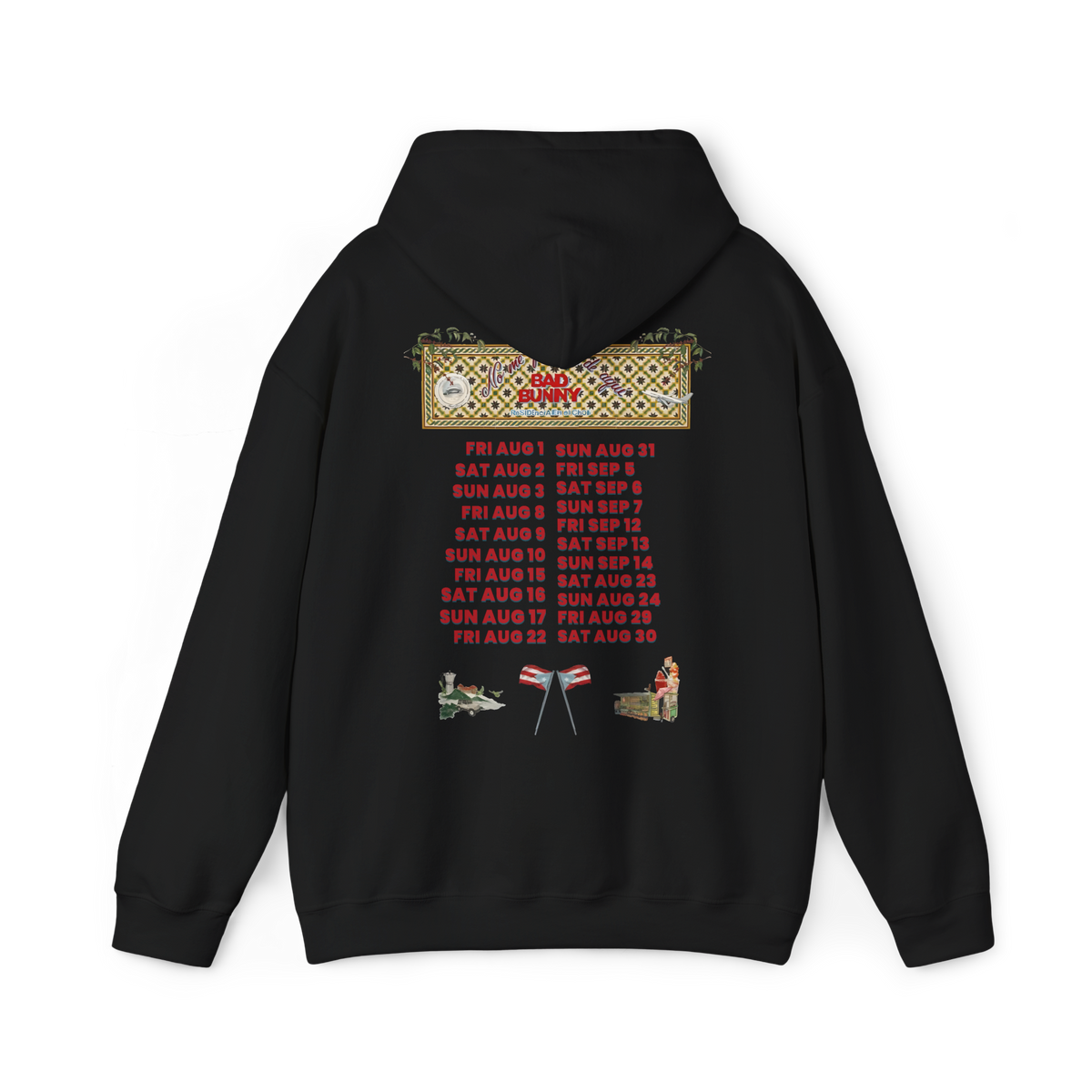 Bad Bunny Concho Tour Dates Hoodie | Bad Bunny Merch | Bad Bunny NFL Super Bowl Merch Bad Bunny Merch