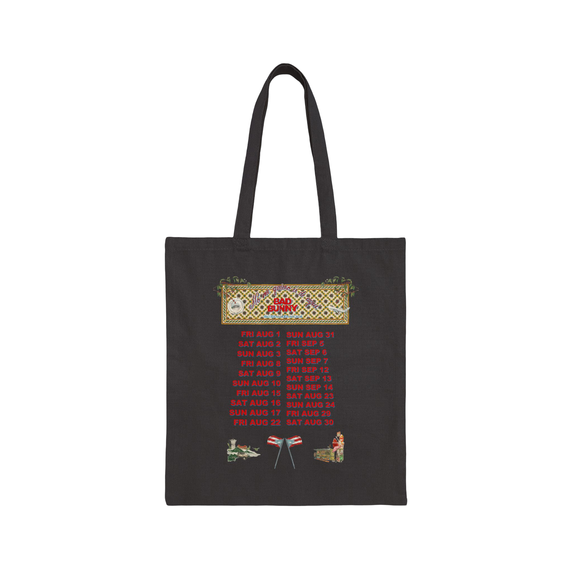 DTMF Merch - Concho Tour Dates Black Tote Bag