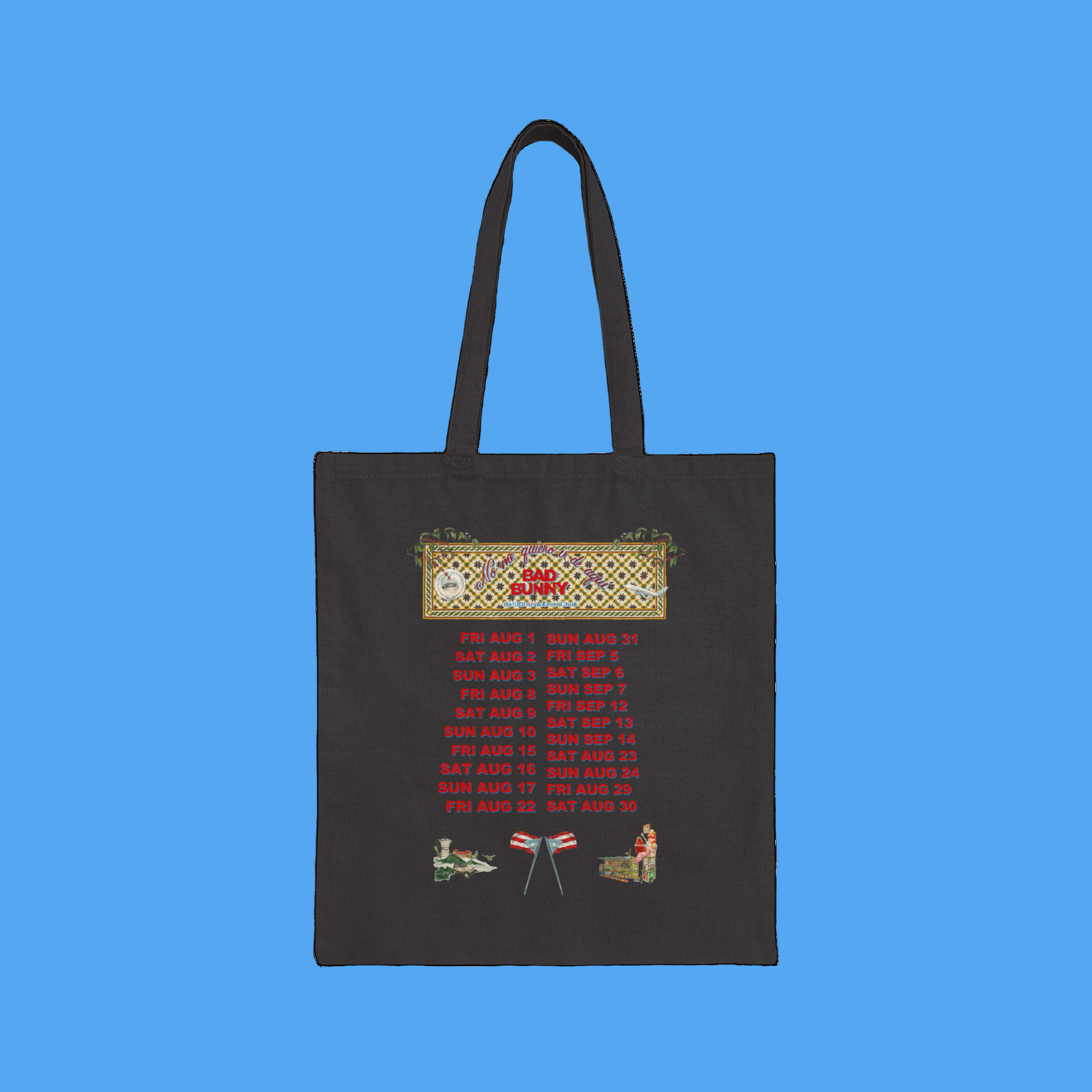 DTMF Merch - Concho Tour Dates Black Tote Bag