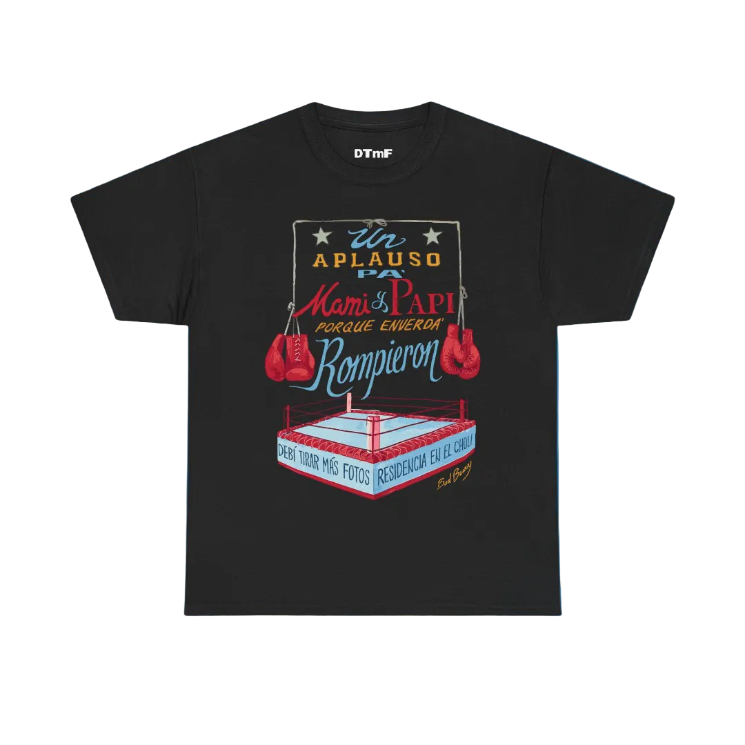 Bad Bunny  Black Boxing Tee | Bad Bunny Merch | Bad Bunny NFL Super Bowl Merch Bad Bunny Merch