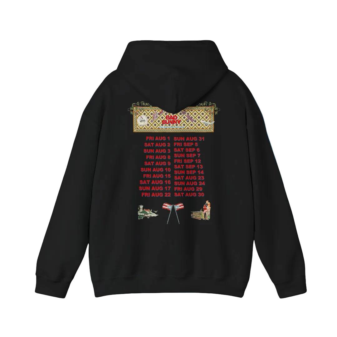Bad Bunny  DTMF Black Green Concho Tour Dates Hoodie | Bad Bunny Merch | Bad Bunny NFL Super Bowl Merch Bad Bunny Merch