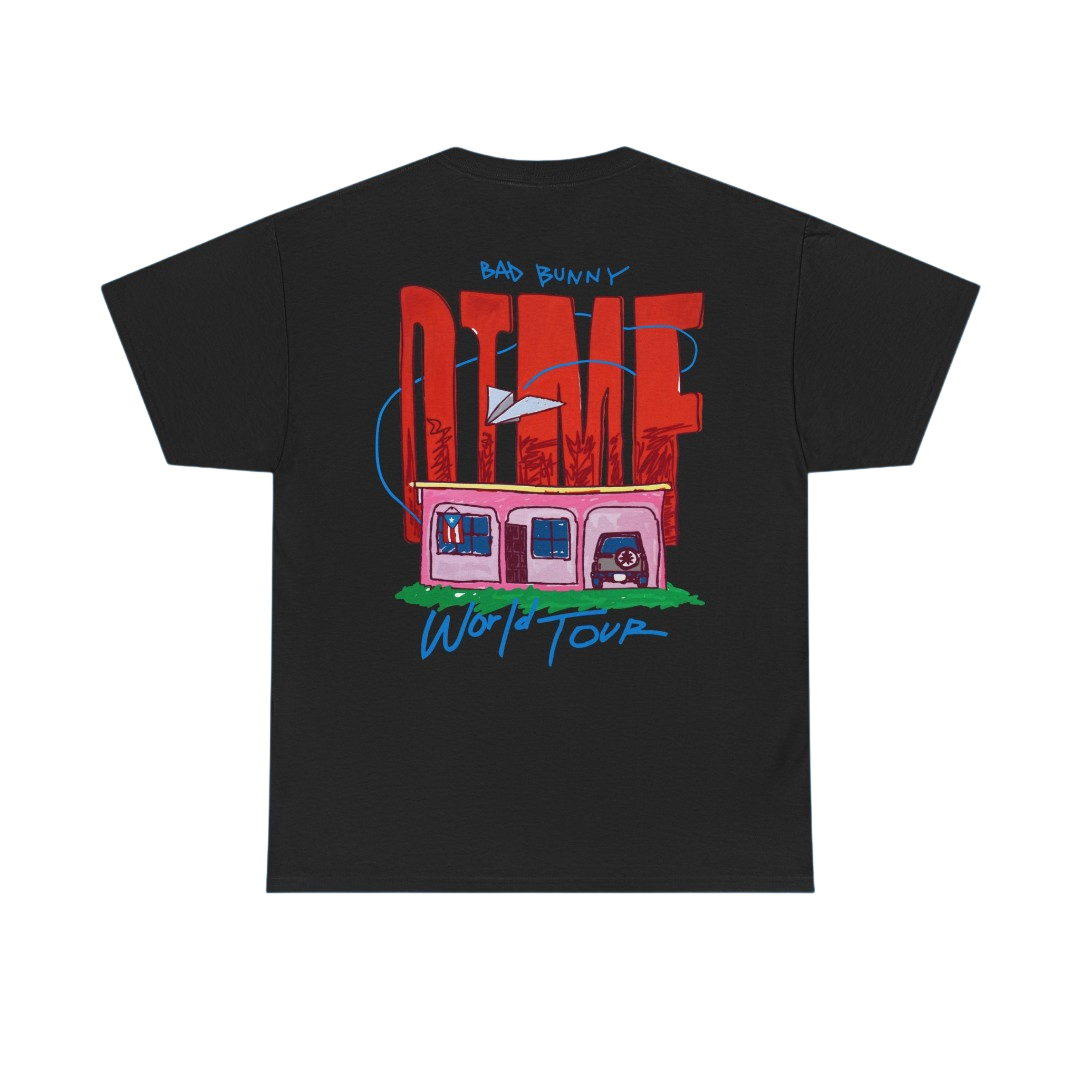 Bad Bunny  World Tour Black Graphic Tee | Bad Bunny Merch | Bad Bunny NFL Super Bowl Merch Bad Bunny Merch