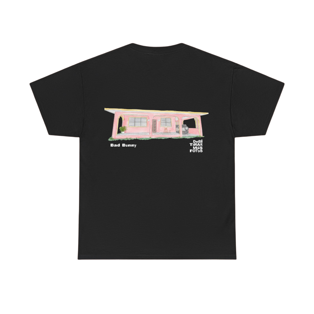 Bad Bunny  La Casita Black Tee | Bad Bunny Merch | Bad Bunny NFL Super Bowl Merch Bad Bunny Merch