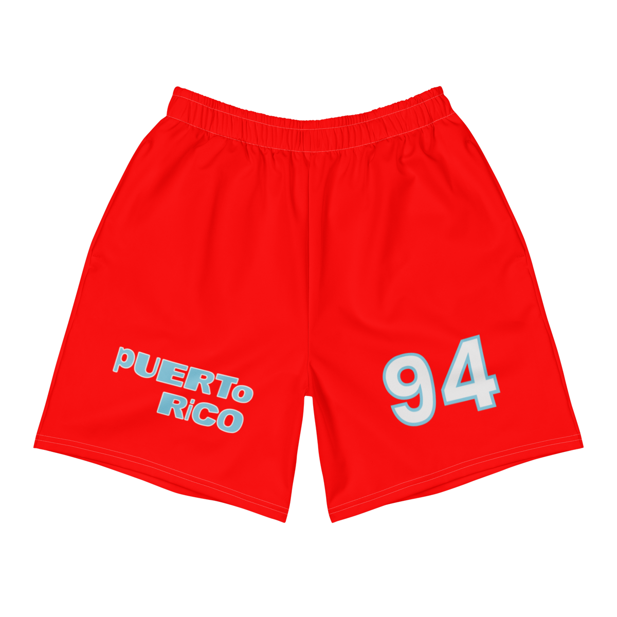 Bad Bunny PR 94 Red Shorts | Bad Bunny Merch | Bad Bunny NFL Super Bowl Merch Bad Bunny Merch